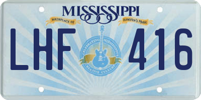MS license plate LHF416