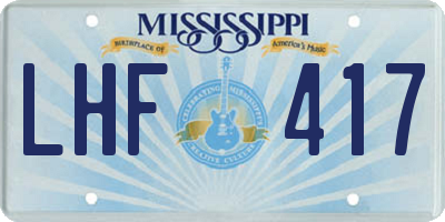 MS license plate LHF417