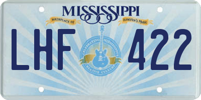 MS license plate LHF422