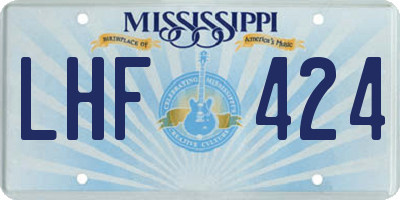 MS license plate LHF424