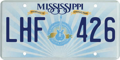 MS license plate LHF426