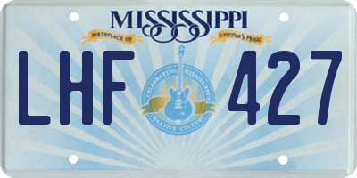 MS license plate LHF427