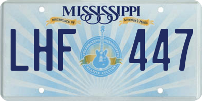 MS license plate LHF447