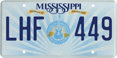 MS license plate LHF449