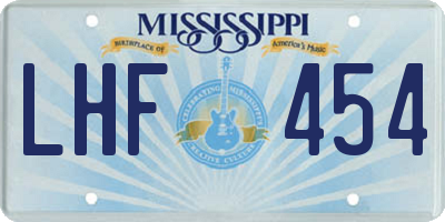 MS license plate LHF454