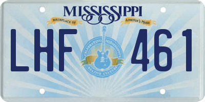 MS license plate LHF461