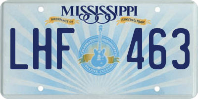 MS license plate LHF463