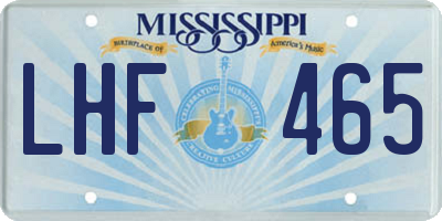 MS license plate LHF465