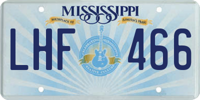 MS license plate LHF466