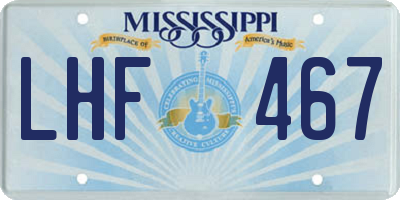 MS license plate LHF467
