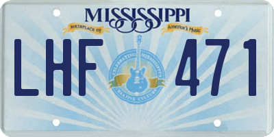 MS license plate LHF471