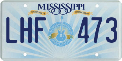 MS license plate LHF473