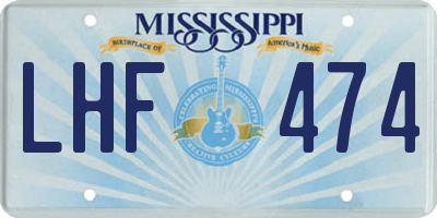 MS license plate LHF474