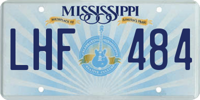 MS license plate LHF484