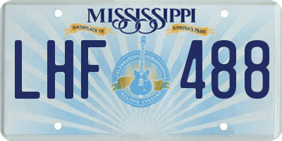 MS license plate LHF488