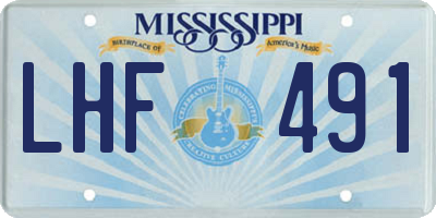 MS license plate LHF491