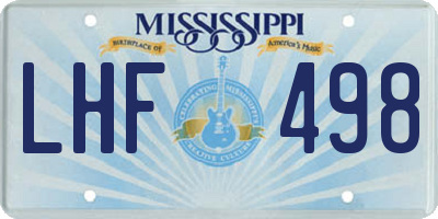 MS license plate LHF498