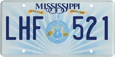MS license plate LHF521