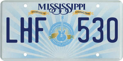 MS license plate LHF530