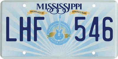 MS license plate LHF546
