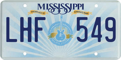 MS license plate LHF549