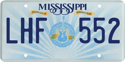 MS license plate LHF552