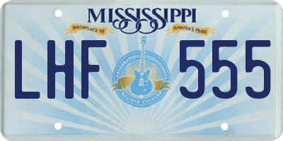 MS license plate LHF555