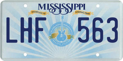 MS license plate LHF563