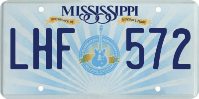 MS license plate LHF572