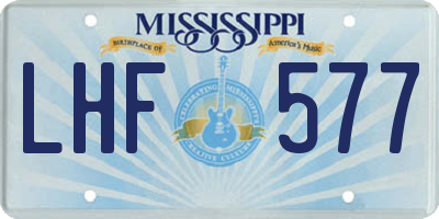 MS license plate LHF577