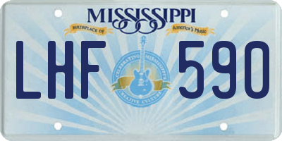 MS license plate LHF590