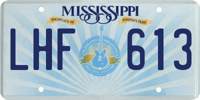 MS license plate LHF613