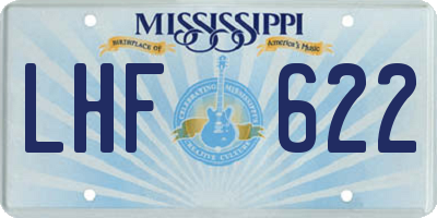MS license plate LHF622