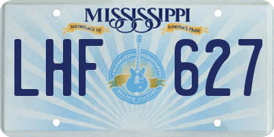 MS license plate LHF627
