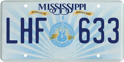 MS license plate LHF633