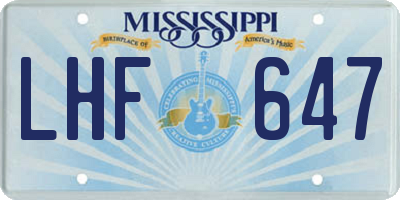 MS license plate LHF647
