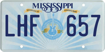 MS license plate LHF657