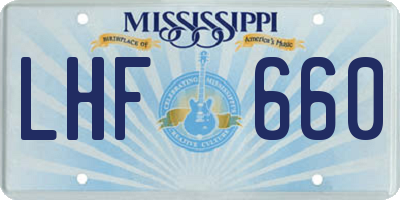 MS license plate LHF660