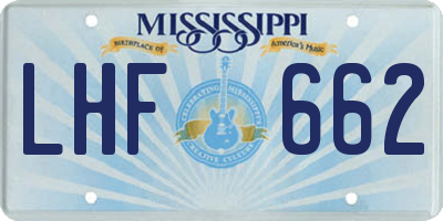 MS license plate LHF662