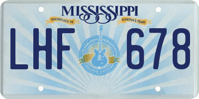 MS license plate LHF678
