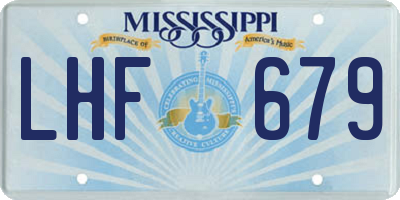 MS license plate LHF679