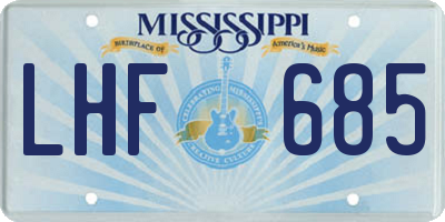 MS license plate LHF685