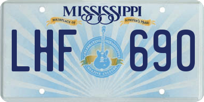 MS license plate LHF690