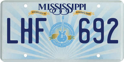 MS license plate LHF692
