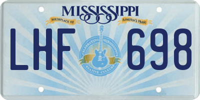 MS license plate LHF698