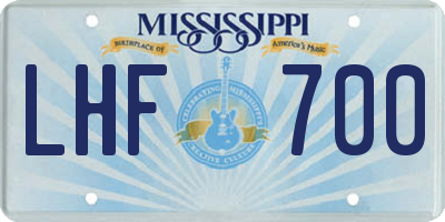 MS license plate LHF700