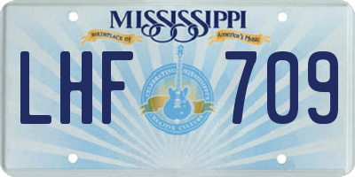 MS license plate LHF709