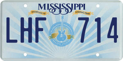 MS license plate LHF714