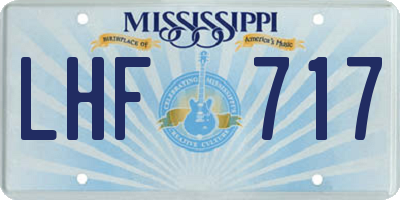 MS license plate LHF717