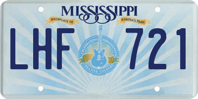 MS license plate LHF721